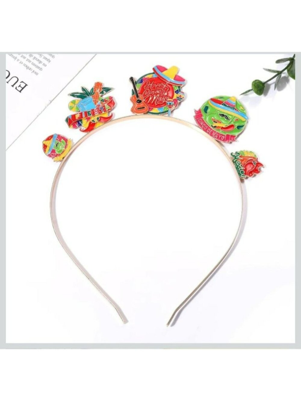 Cinco De Mayo Headband Enamel Colorful Sombrero Fiesta Headband Mexican Holiday